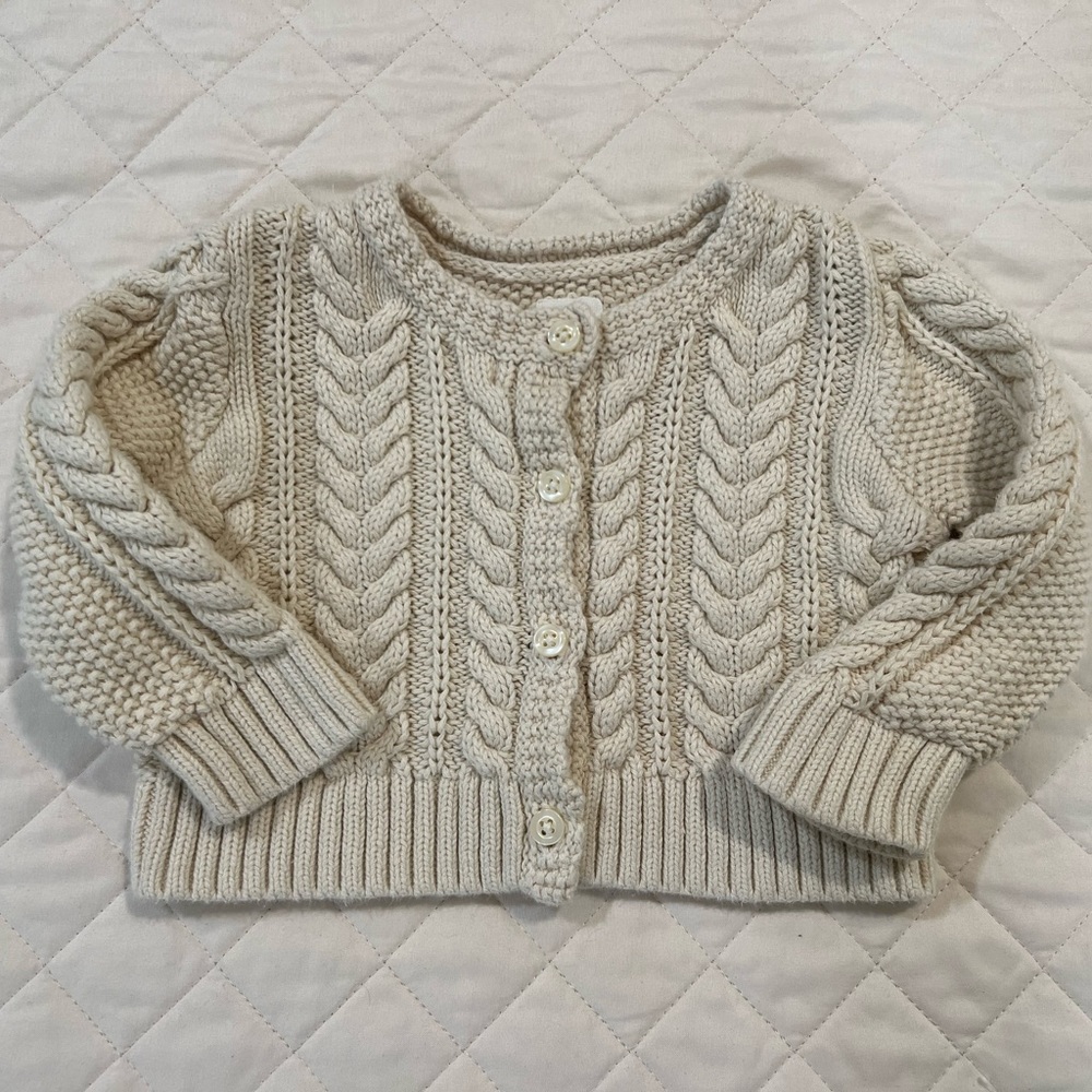 Baby Gap | Cream Button Up Cardigan Sweater | Gender Neutral | 3-6M